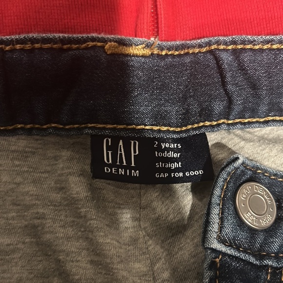 Toddler Boys Outfit. 2T lined zip up hoodie and lined jeans. - Picture 3 of 4